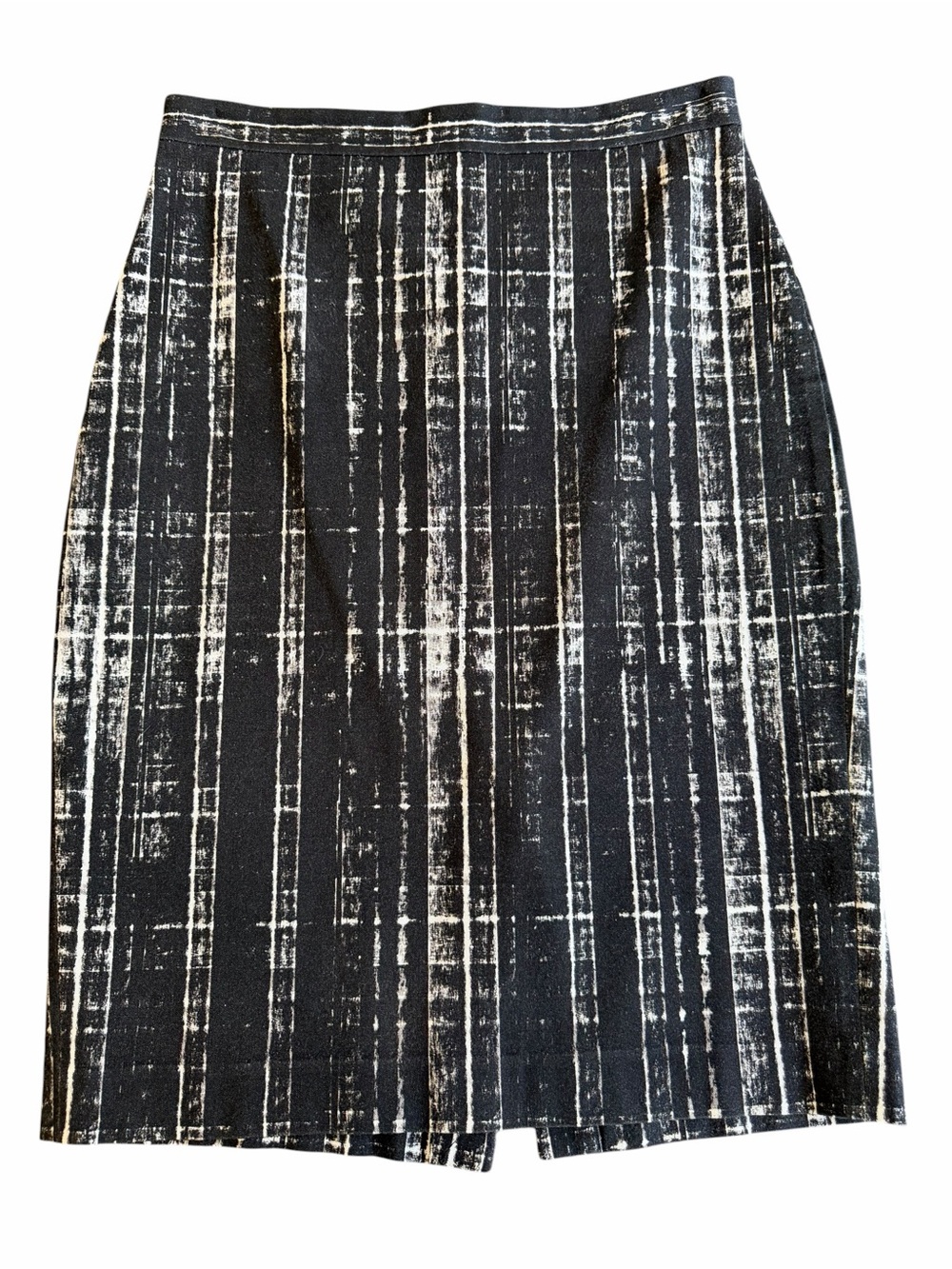 Banana Republic Black White Abstract Pencil Skirt Size 10